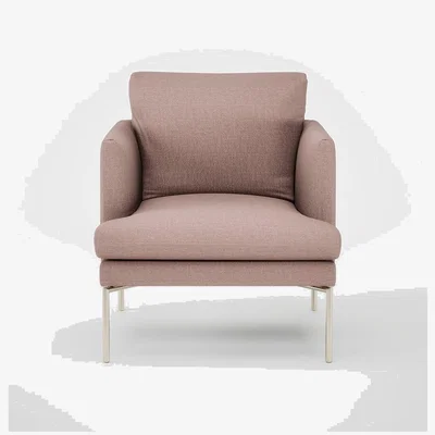 Heal's Heal's Matera Armchair Siena Cotton Dusky Pink Stainless Steel Foot