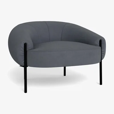 Heal's Heal's Isola Armchair Siena Cotton Shale Grey Black Feet - Heal's UK Furniture