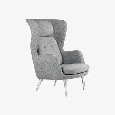 Heal's Fritz Hansen Ro Easy Chair Light Grey Aluminium Legs - Heal's UK Furniture