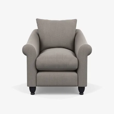 Heal's Heal's Devon Armchair Smart Cotton Linen Indigo Walnut Stained Feet