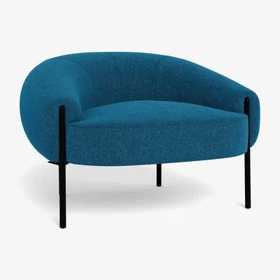 Heal's Heal's Isola Armchair St Moritz Wool Teal Bronze Feet - Heal's UK Furniture
