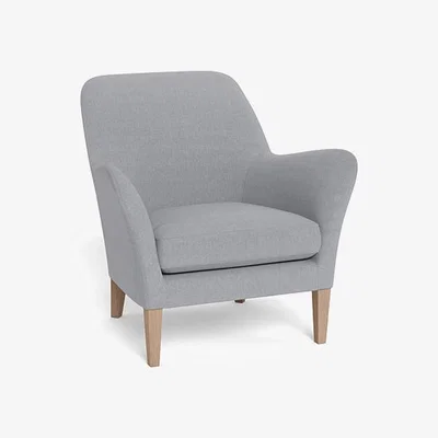 Heal's Heal's Wallis Armchair Smart Luxe Velvet Ocean Tinted Ash Feet - Heal's UK Furniture