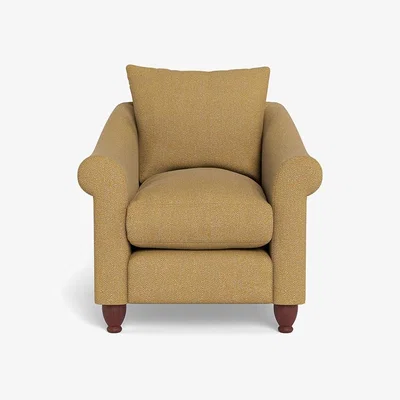 Heal's Heal's Devon Armchair Boucle Tweed Citrine Walnut Stained Beech Feet