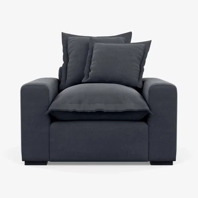 Heal's Heal's Brompton Armchair Smart Luxe Velvet Biscuit Walnut Stain Feet - Heal's UK Furniture