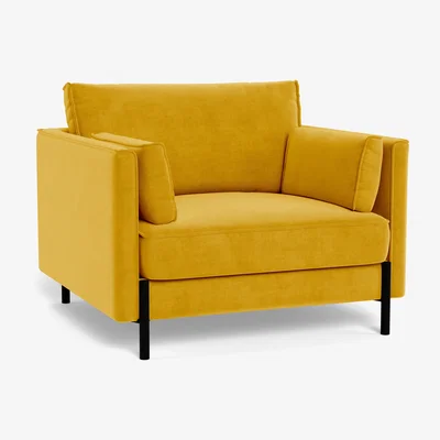 Heal's Heal's Tortona Armchair Smart Luxe Velvet Canary