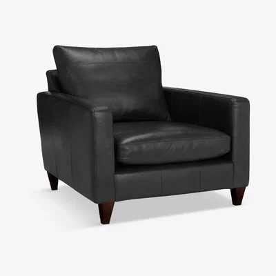 John Lewis John Lewis & Partners Bailey Leather Snuggler, Dark Leg