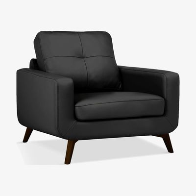 John Lewis John Lewis & Partners Barbican Leather Armchair, Dark Leg