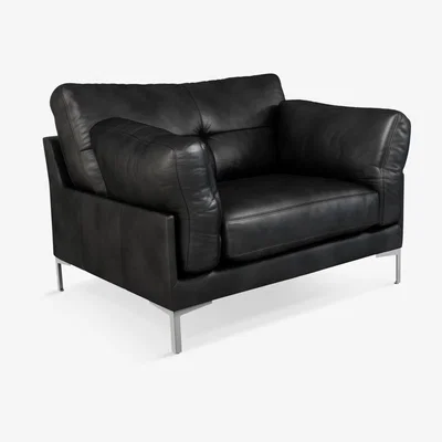 John Lewis John Lewis & Partners Java II Leather Armchair, Metal Leg