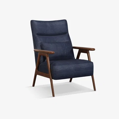 John Lewis John Lewis & Partners Hendricks High Back Leather Accent Chair, Dark Leg
