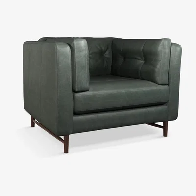 John Lewis John Lewis & Partners Booth Leather Snuggler, Dark Leg