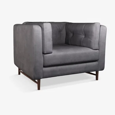 John Lewis John Lewis & Partners Booth Leather Snuggler, Dark Leg