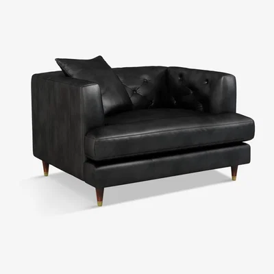 John Lewis John Lewis & Partners Chester Leather Snuggler, Dark Leg