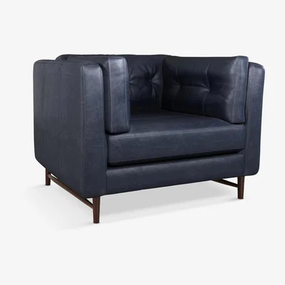 John Lewis John Lewis & Partners Booth Leather Snuggler, Dark Leg