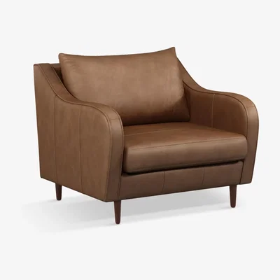 John Lewis John Lewis & Partners Harp Leather Snuggler, Dark Leg