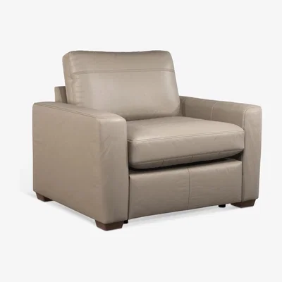 John Lewis John Lewis & Partners Oliver Leather Snuggler, Dark Leg