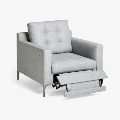 John Lewis John Lewis & Partners Draper Motion Armchair with Footrest Mechanism, Metal Leg