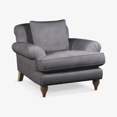 John Lewis Croft Collection Findon Leather Armchair, Dark Leg