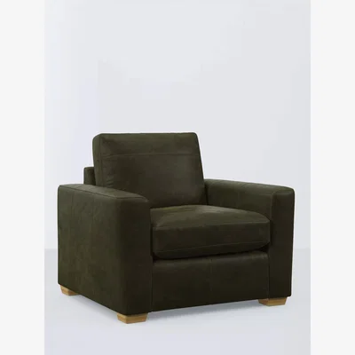 John Lewis John Lewis Oliver Leather Armchair, Light Leg