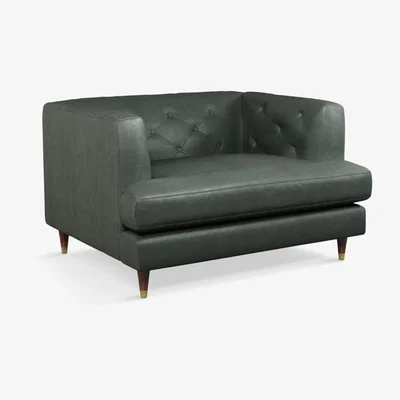 John Lewis John Lewis & Partners Chester Leather Snuggler, Dark Leg