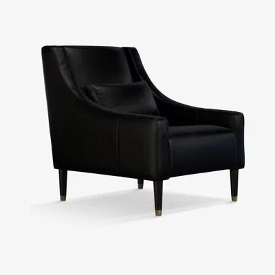 John Lewis John Lewis & Partners Swept Leather Armchair, Dark Leg