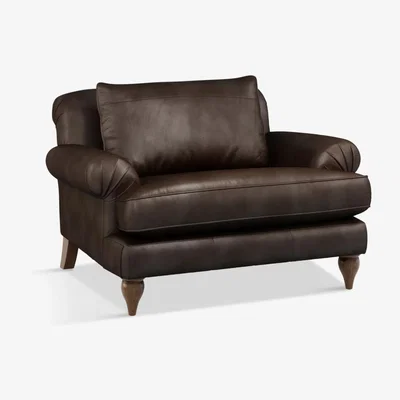 John Lewis Croft Collection Findon Leather Snuggler, Dark Leg
