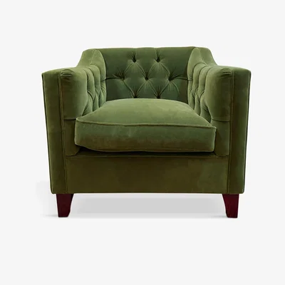 John Lewis Tetrad Canterbury Velvet Armchair, Dark Leg