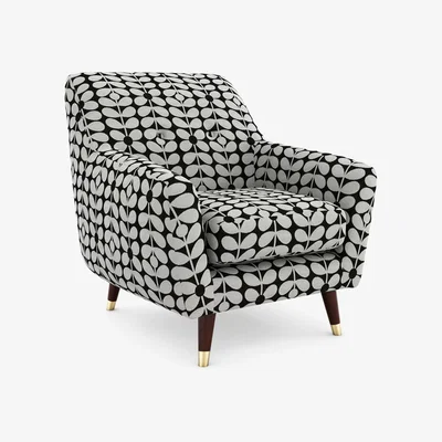 John Lewis Orla Kiely Rose Armchair, Dark Leg