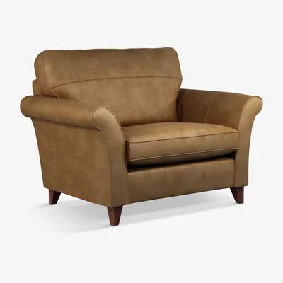 John Lewis John Lewis & Partners Charlotte High Back Leather Snuggler, Dark Leg