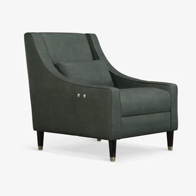 John Lewis John Lewis Swept Motion Leather Armchair with Footrest Mechanism, Dark Leg