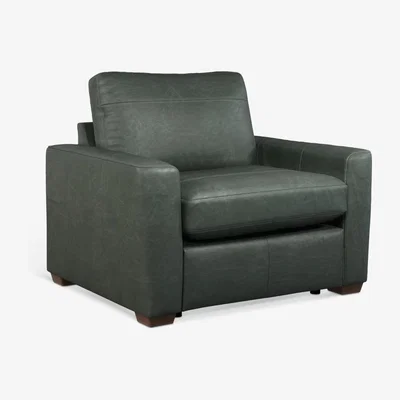 John Lewis John Lewis & Partners Oliver Leather Snuggler, Dark Leg
