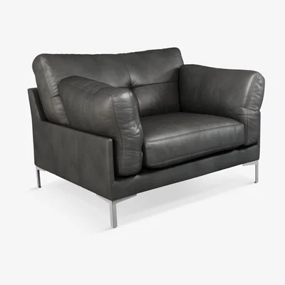 John Lewis John Lewis & Partners Java II Leather Armchair, Metal Leg
