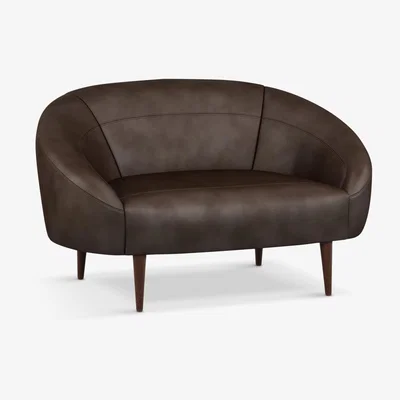 John Lewis John Lewis & Partners Curved Leather Snuggler, Dark Leg
