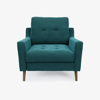 John Lewis Sofi 'Sofa in a Box' Armchair, Dark Leg, Teal Velvet