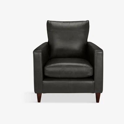 John Lewis John Lewis & Partners Bailey Leather Armchair, Dark Leg