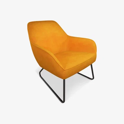John Lewis ANYDAY John Lewis & Partners Form Velvet Accent Chair, Black Metal Leg