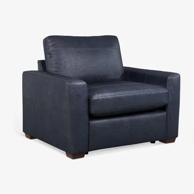 John Lewis John Lewis & Partners Oliver Leather Snuggler, Dark Leg