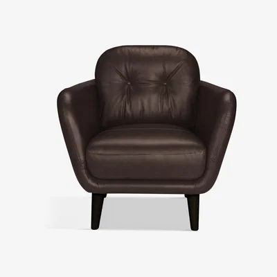 John Lewis John Lewis & Partners Arlo Leather Armchair, Dark Leg