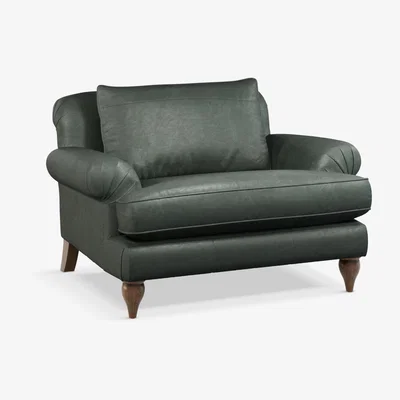 John Lewis Croft Collection Findon Leather Snuggler, Dark Leg