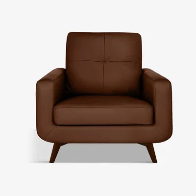 John Lewis John Lewis & Partners Barbican Leather Armchair, Dark Leg
