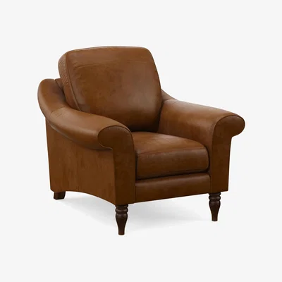 John Lewis John Lewis Camber Leather Armchair, Dark Leg
