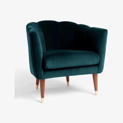 John Lewis John Lewis & Partners + Swoon Enville Occasional Armchair, Wildwood Green Velvet