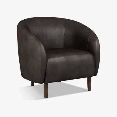 John Lewis House by John Lewis Scoop Leather Armchair, Dark Leg, Contempo Dark Chocolate