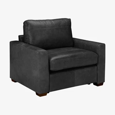John Lewis House by John Lewis Oliver Leather Armchair, Dark Leg