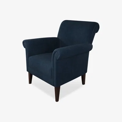 John Lewis John Lewis & Partners York Scroll Armchair, Dark Leg, Cosmo Navy
