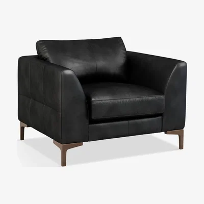 John Lewis John Lewis & Partners Belgrave Leather Armchair, Dark Leg