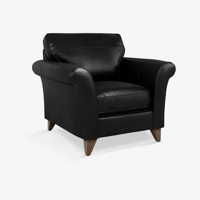 John Lewis John Lewis & Partners Charlotte Leather Armchair, Dark Leg