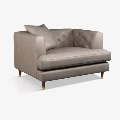 John Lewis John Lewis & Partners Chester Leather Snuggler, Dark Leg