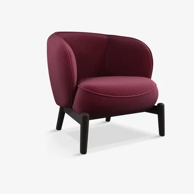 John Lewis John Lewis Bud Armchair, Black Leg, Mulberry Velvet