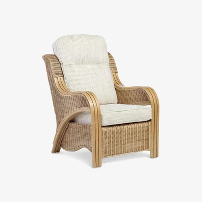 John Lewis Desser Opera Rattan Armchair, Light Oak/Jasper