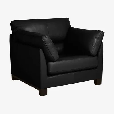 John Lewis John Lewis & Partners Ikon High Back Leather Armchair, Dark Leg